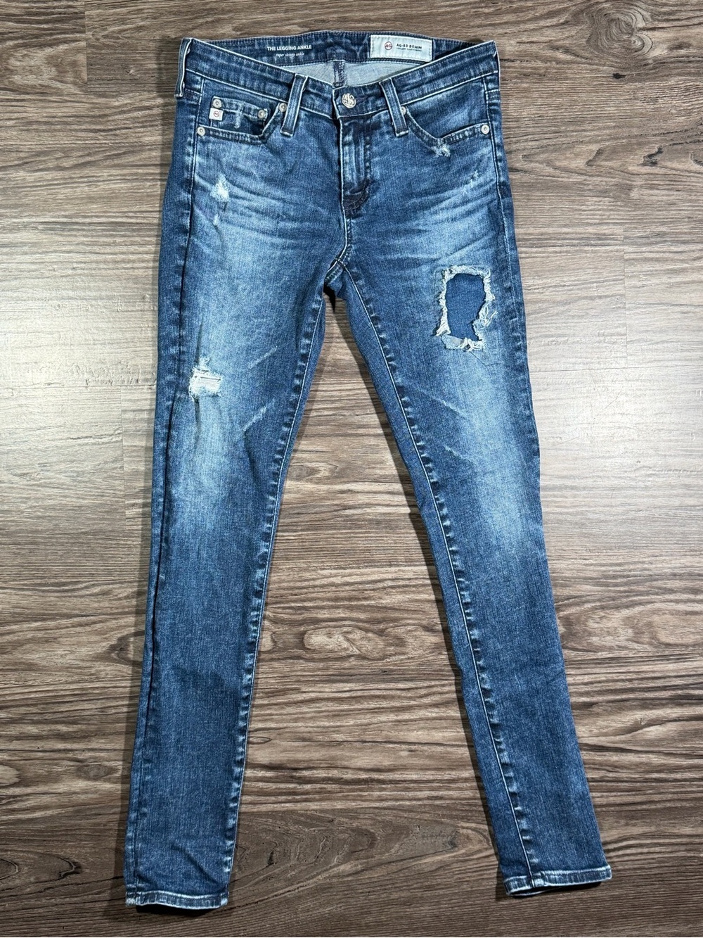 AG ADRIANO GOLDSCHMIED Distressed The Legging Ankle SUPER SKINNY ANKLE Jeans 24